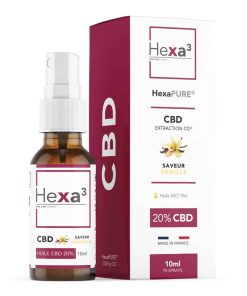 Huile MCT CBD 20% Vanille 10ml – Spray – HEXA3
