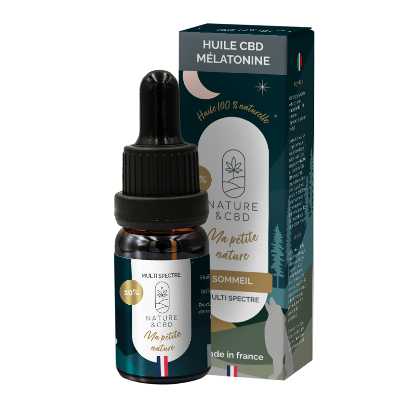 Huile CBD 10% Multi Spectre Mélatonine Sommeil 10ml – NATURE & CBD