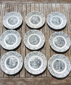 9 Anciennes Assiettes Parlantes Creil & Montereau : Ancien Testament