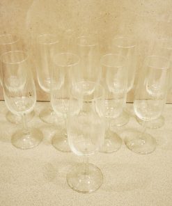 10 Anciennes Flutes à Champagne en Verre Transparent