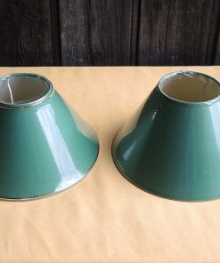 2 Abat-Jour Vintage Vert NEUFS (bande dorée) x 2 D 25,2cm